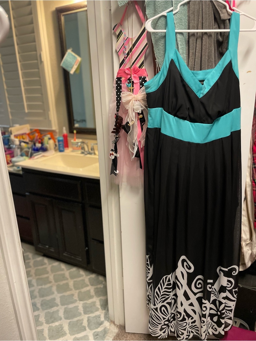 Lane Bryant Black Dress with Teal Trim